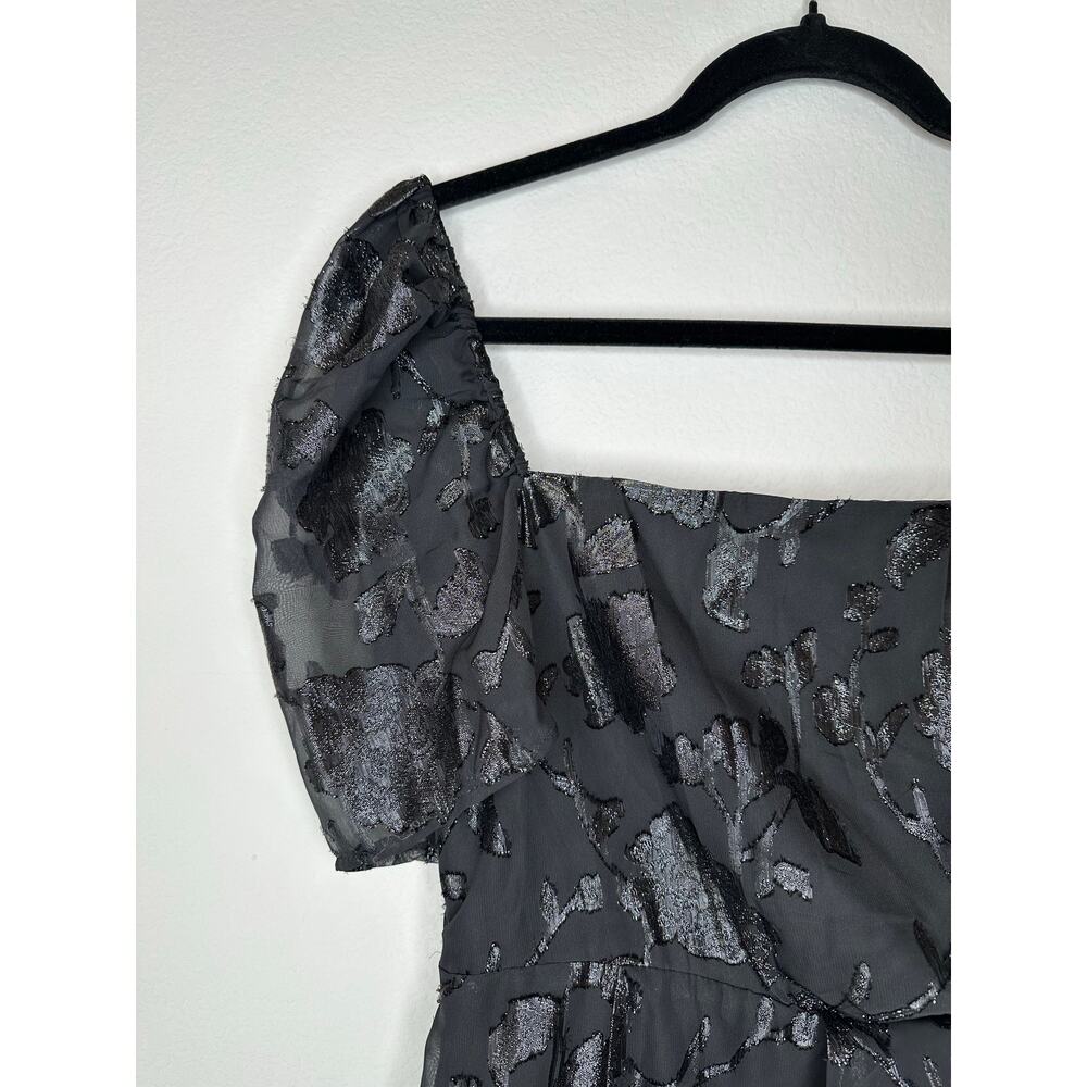 HOUSE OF HARLOW 1960 x REVOLVE Puff Sleeve Square Neck Metallic Mini Dress Small - Picture 5 of 10